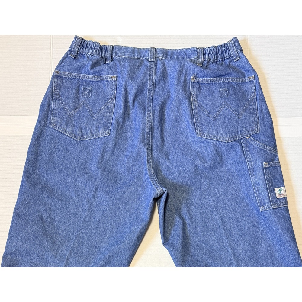 WRANGLER Rugged Wear - Men's Jeans - Blue Pleated Carpenter Denim - Size 36x32